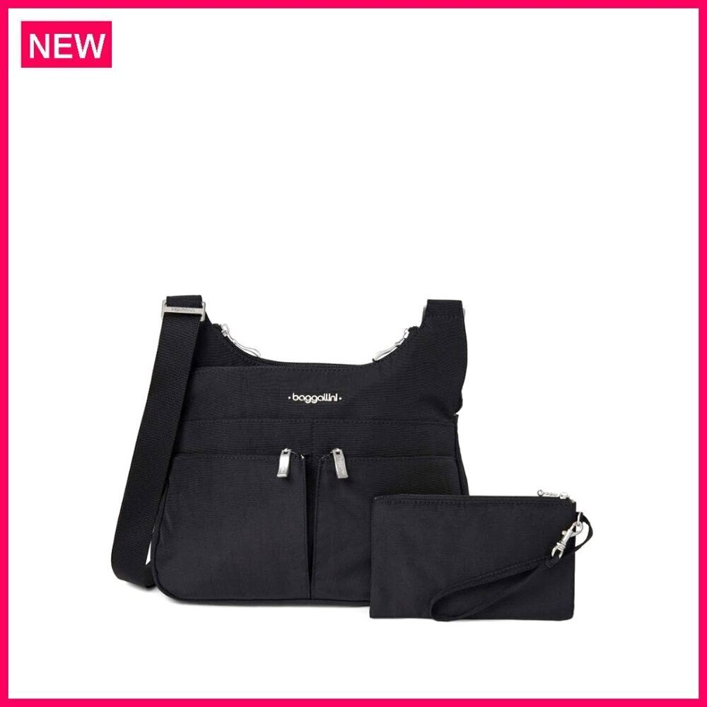 Lightweight Water-Resistant Nylon Crossbody Bag 11x8.5 Travel Purse